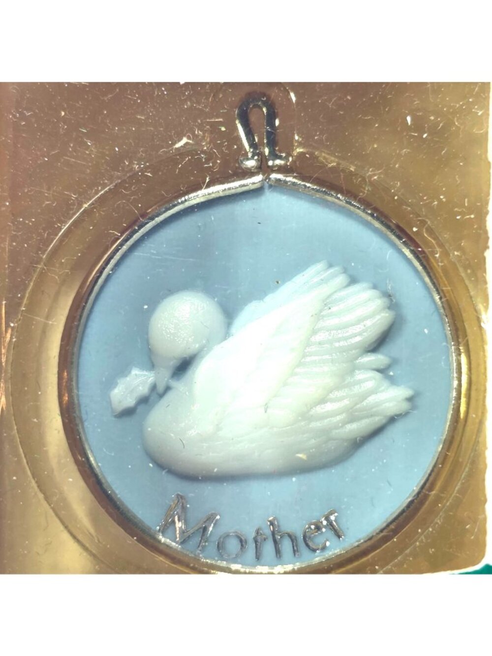 Hallmark Keepsake Miniature Ornament Mother Swan Cameo 1989 Christmas Gift